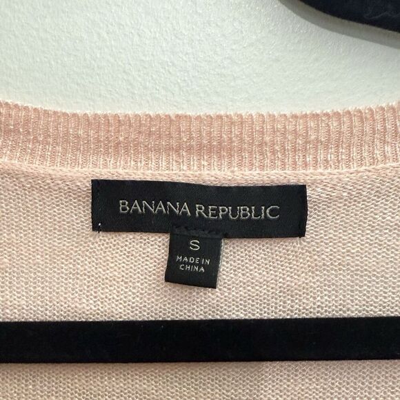 Banana Republic women’s size Small light Pink silk linen long sleeve sweater - Picture 7 of 7